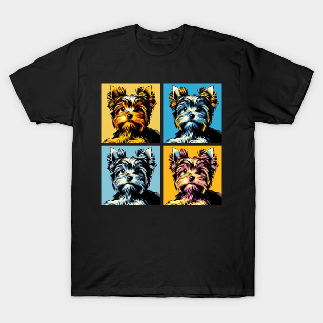 Pop Retro Yorkshire Terrier Art - Cute Puppy T-Shirt by PawPopArt